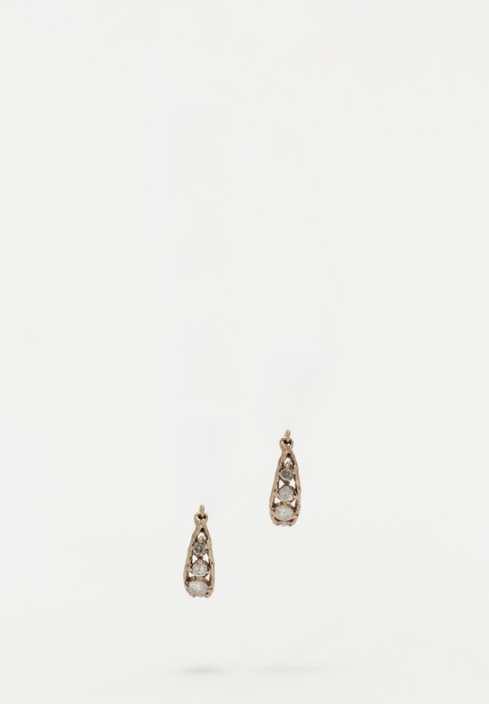 Noguchi Bijoux 14K White Gold Lace, Diamond Crescent Dangle Stud Earrings	