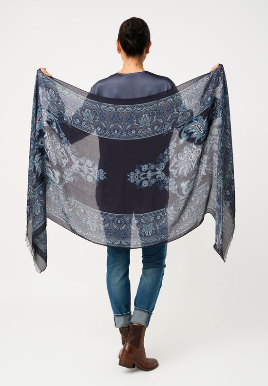 Etro Cotton-Blend Geometric Floral Scarf