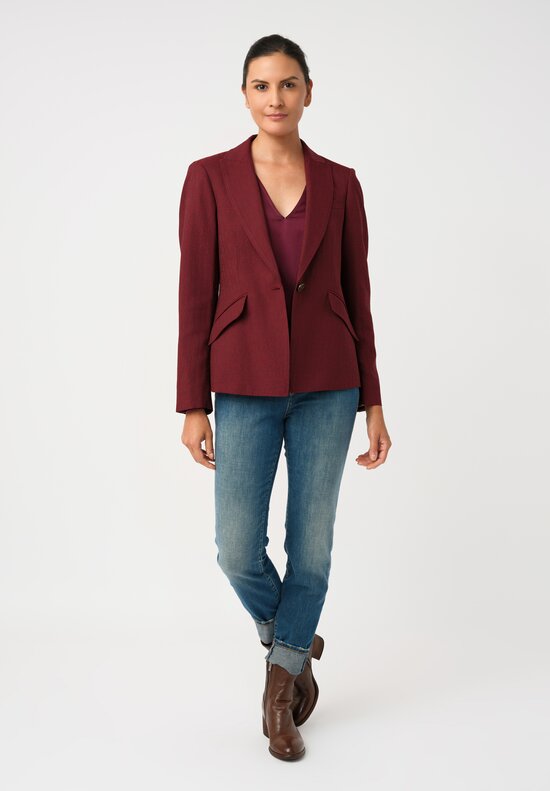 Etro Tonal Jacquard Woven Peak Lapel Blazer