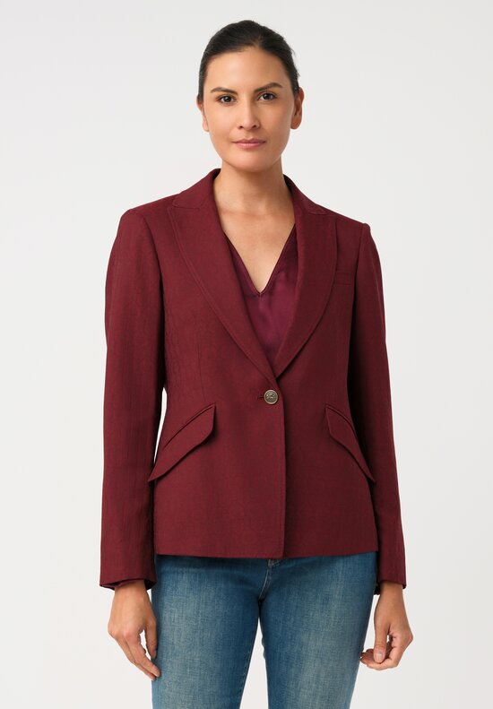 Etro Tonal Jacquard Woven Peak Lapel Blazer