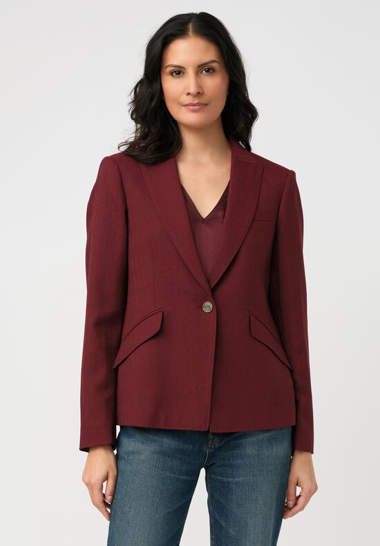 Etro Tonal Jacquard Woven Peak Lapel Blazer