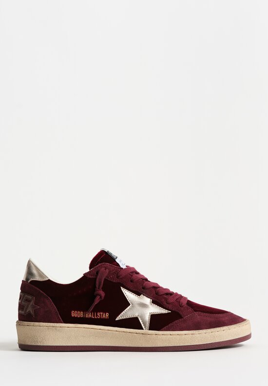 Golden Goose Ballstar Velvet Upper Suede Toe and Spur Laminated Star and Heel