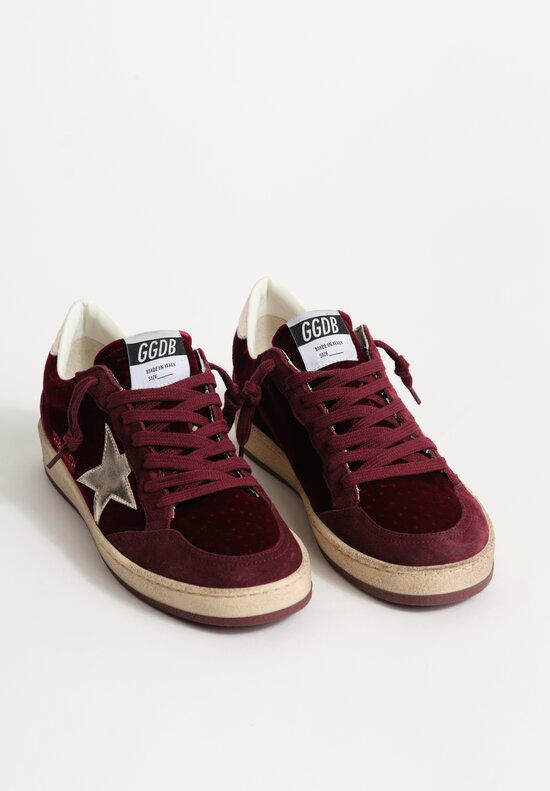 Golden Goose Ballstar Velvet Upper Suede Toe and Spur Laminated Star and Heel