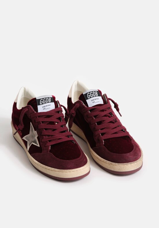 Golden Goose Ballstar Velvet Upper Suede Toe and Spur Laminated Star and Heel