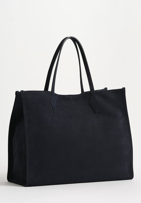 Métier Calfskin Nubuck Leather Chameleon 41 Tote Bag Navy Sapphire