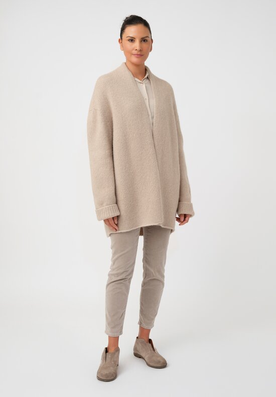 Lauren Manoogian Suri Alpaca & Pima Cotton Hand-Loomed Loft Cardigan in Antique Natural