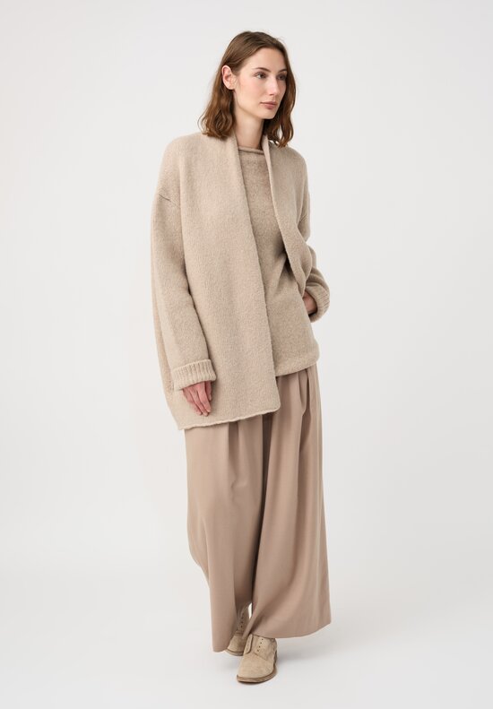 Lauren Manoogian Suri Alpaca & Pima Cotton Hand-Loomed Loft Cardigan in Antique Natural