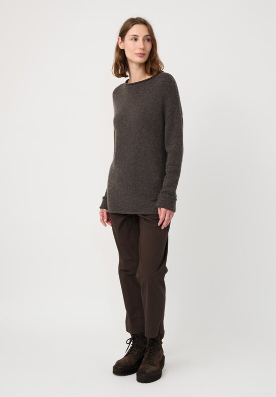 Lauren Manoogian Super Baby Alpaca Cashmere Rolled Edge Boatneck Sweater