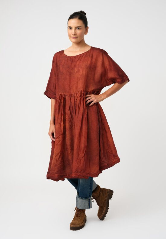 Rundholz DIP Overdyed Scoop Neck Plissé Dress