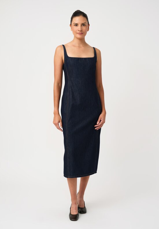 Dries Van Noten Cotton Denim Debano Tank Dress in Indigo Blue
