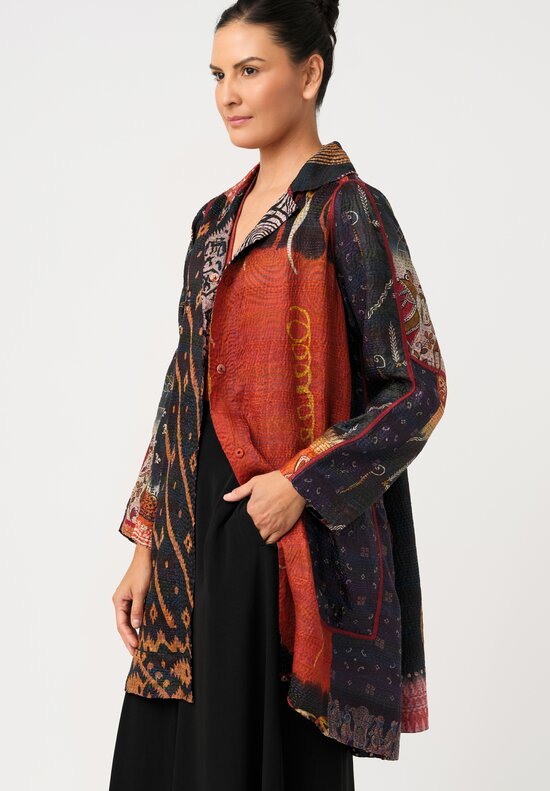 Mieko Mintz Vintage Silk Kantha A-Line Duster