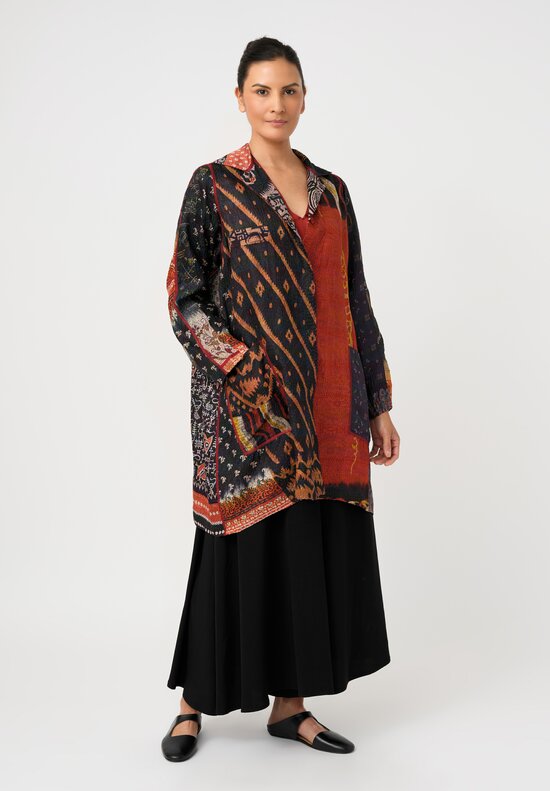 Mieko Mintz Vintage Silk Kantha A-Line Duster