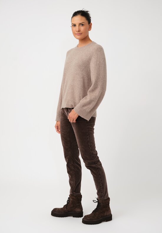 Boboutic Cashmere & Silk Balloon Sleeve Sweater in Natural Oat