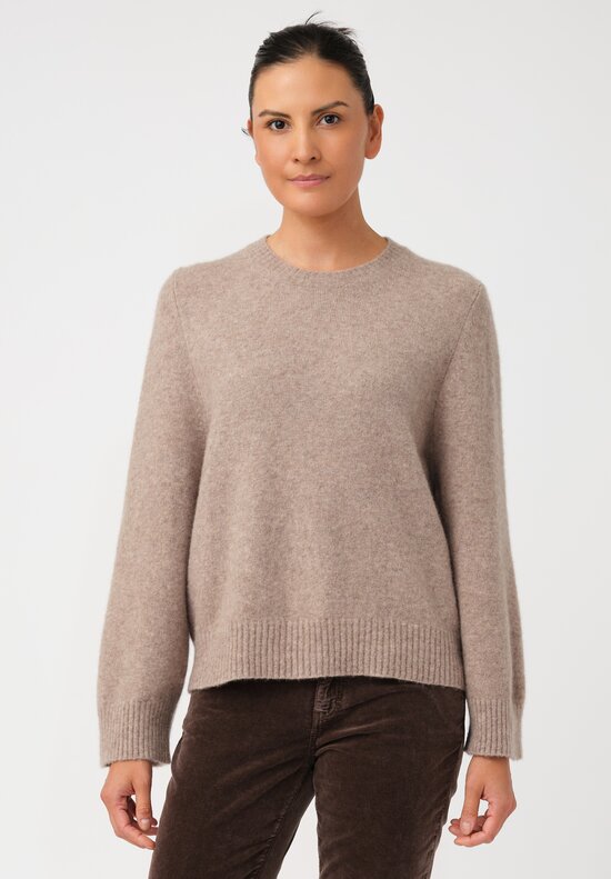 Boboutic Cashmere & Silk Balloon Sleeve Sweater in Natural Oat