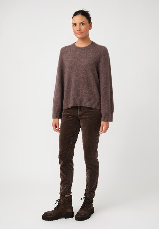 Boboutic Cashmere & Silk Balloon Sleeves Sweater in Taupe Grey