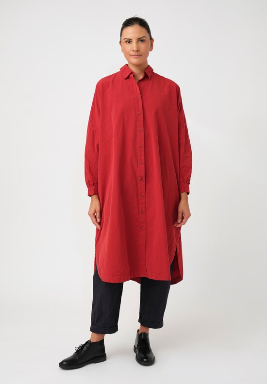 Casey Casey Paper Cotton Pleated Back Yuri Tunic in Red