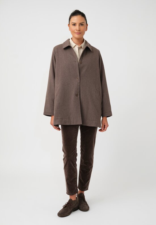 Casey Casey Thermal Cashmere Soleil Button-Down Jacket in Oatmeal Grey