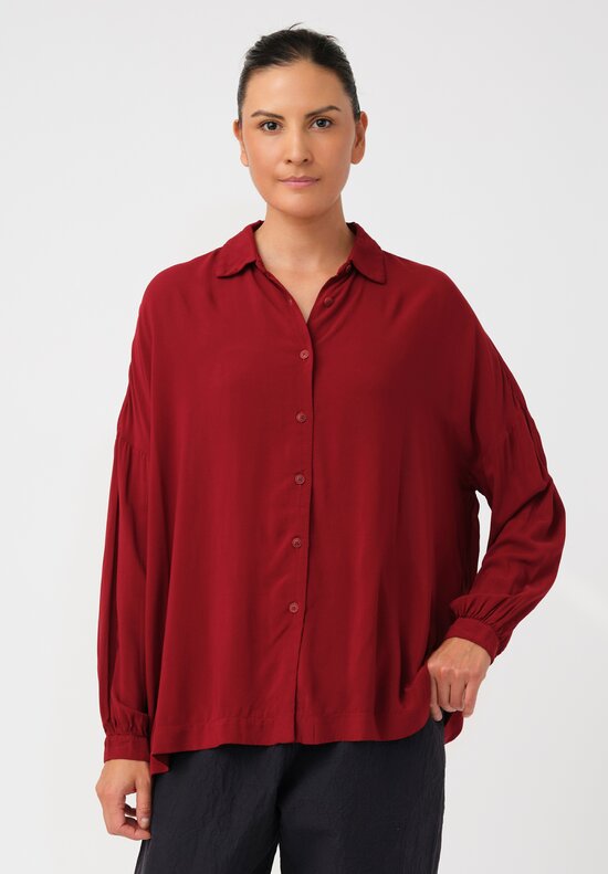 Casey Casey Tissue Gathered Sleeve Detail Squarbi Top