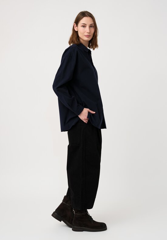 Toogood Fine Cotton Canvas Draughtsman Shirt in Inky Blue