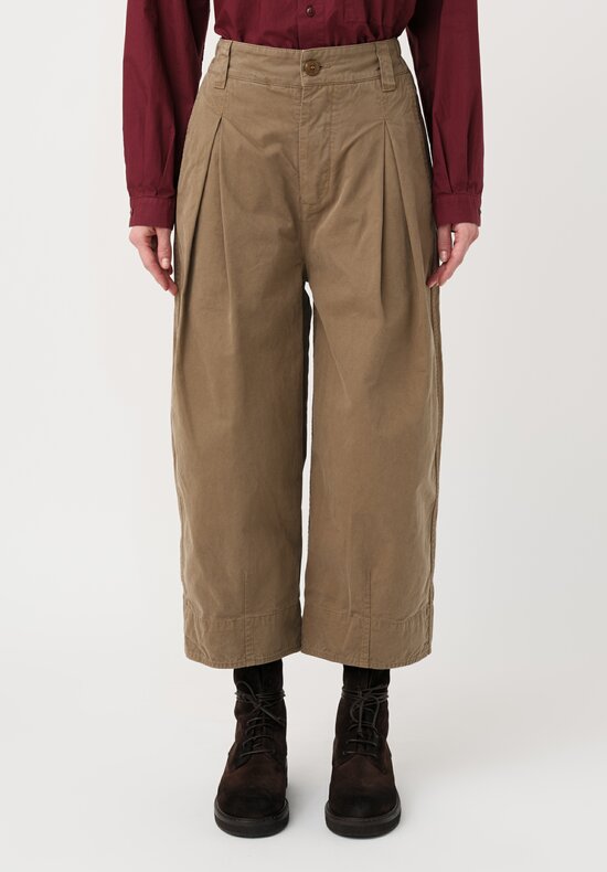 Toogood Organic Cotton Work Twill Etcher Wide Leg Cropped Pants