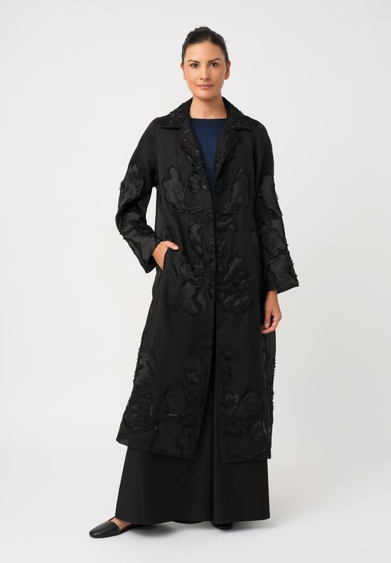 Biyan Silk Organza Beaded Heliana Coat