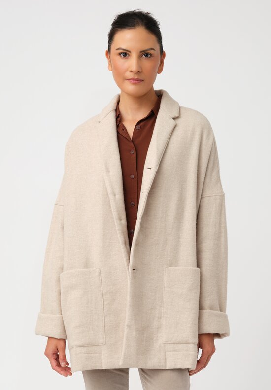 Album di Famiglia Thermal & Felted Serie Numerata Relaxed Blazer in Natural