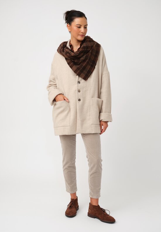 Album di Famiglia Thermal & Felted Serie Numerata Relaxed Blazer in Natural