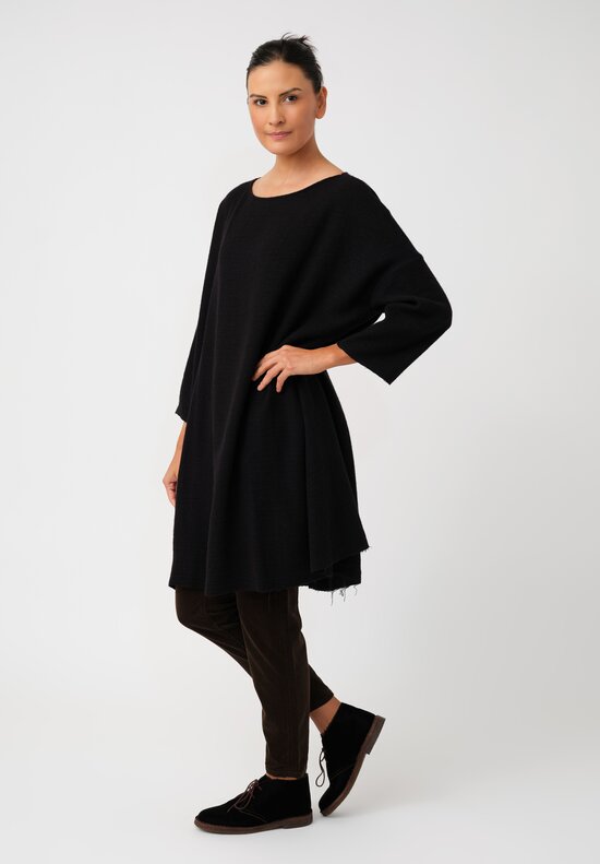 Album di Famiglia Thermal & Felted Serie Numerata Tunic in Black