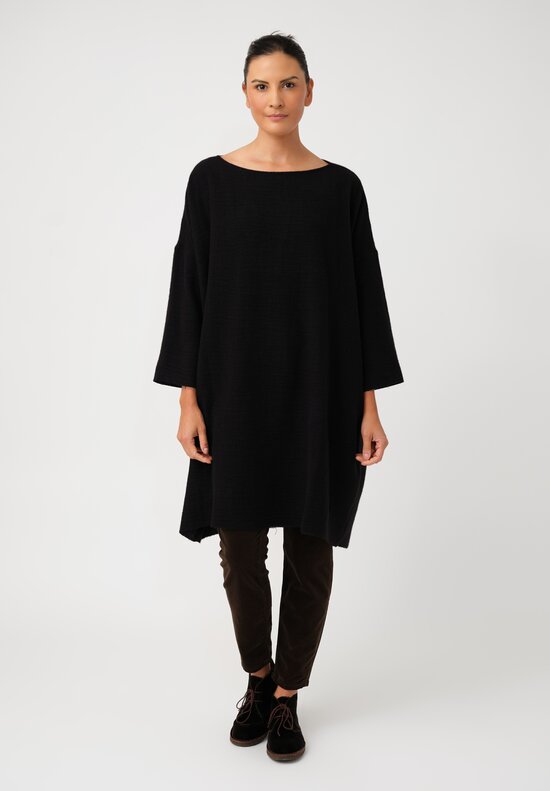 Album di Famiglia Thermal & Felted Serie Numerata Tunic in Black