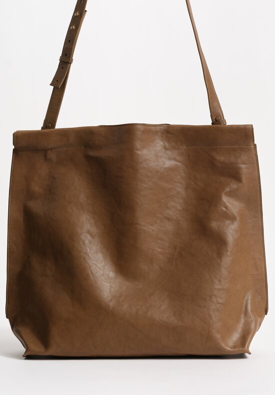 Bea Mombaers Buffalo Leather Large Shopper Bag Khaki Olive