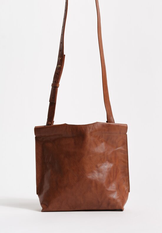 Bea Mombaers Tumbled Buffalo Leather Small Shopper Bag Cognac Brown