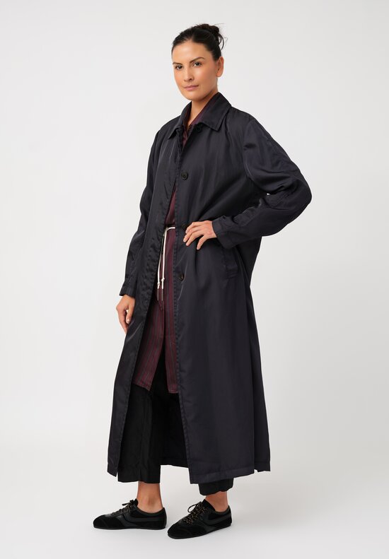 Dries Van Noten Twill Raltonas Technical Coat in Deep Petrol Blue