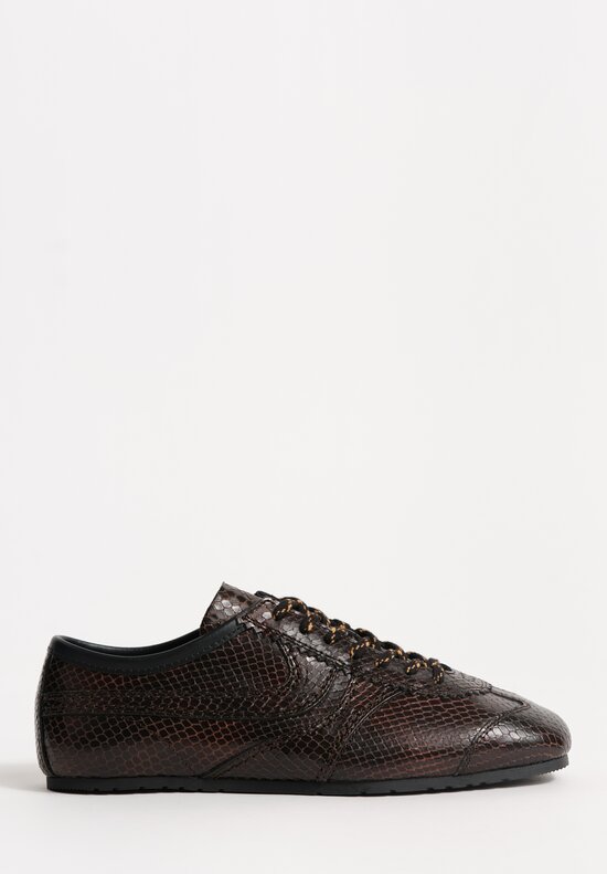 Dries Van Noten Calf Leather Snakeskin-Effect Sneakers