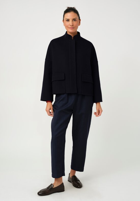 Asciari Felted Thermal Charlotte Jacket in Navy Blue