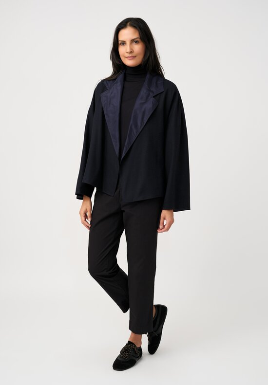 Dusan Silk Oversized Reversible Jacket in Midnight	