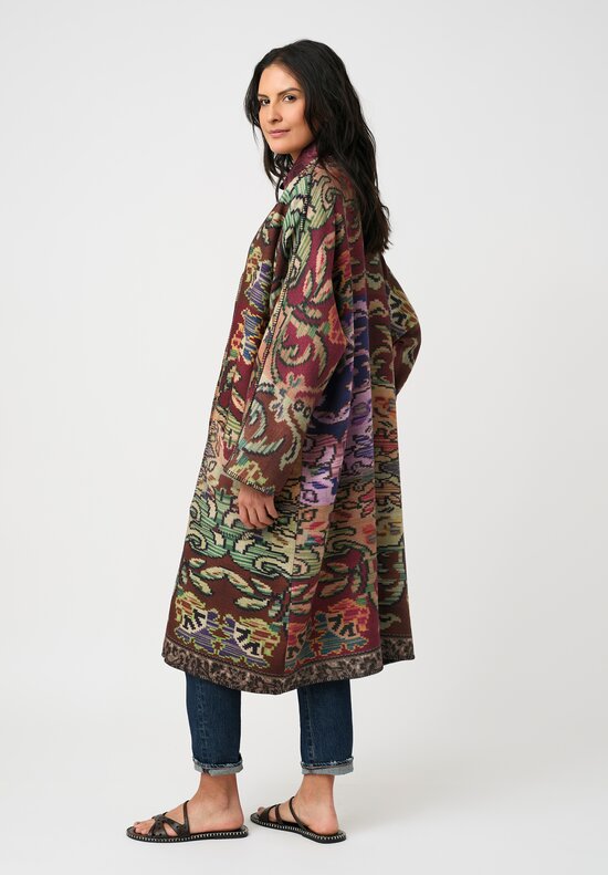 Pierre-Louis Mascia Thermal Pancake Kimono Duster in Antique Purple Tapestry
