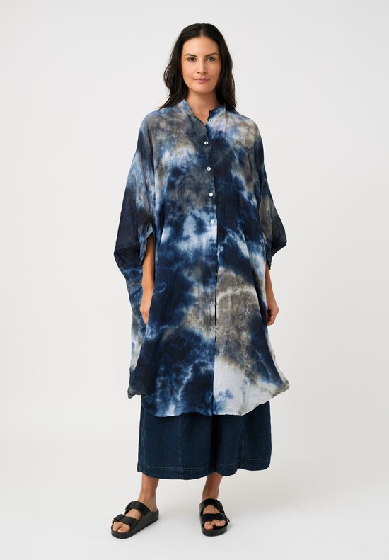 Gilda Midani Linen Orgundy Square Tunic
