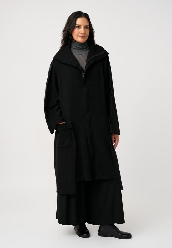 Yohji Yamamoto Bouclé Seam Detail Duster Coat