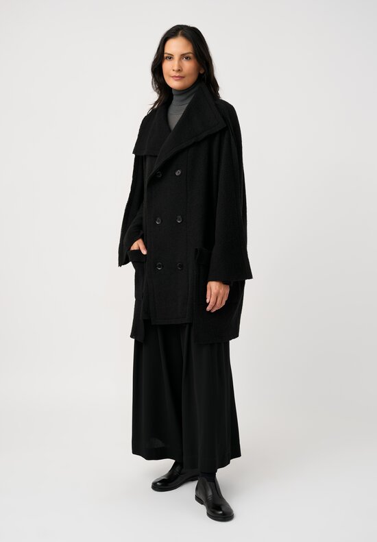 Yohji Yamamoto Seam Detail Pea Coat