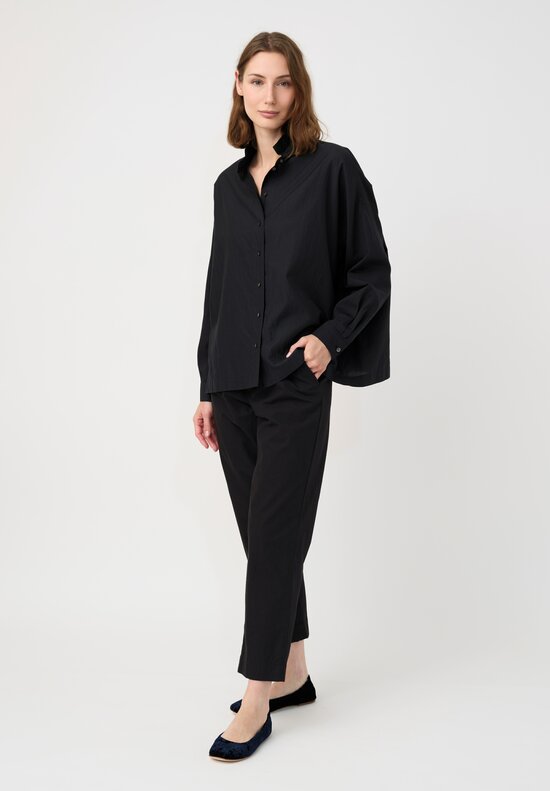 Arts & Science Cotton Bafu Cloth Standard Easy Tapered Pants in Black