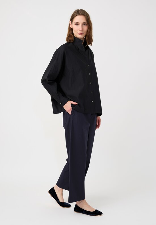 Arts & Science Cotton & Silk Faille Button-Down Shirt in Black