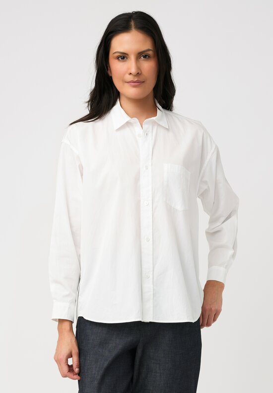 Arts & Science Sea Island Cotton Standard Button-Down Shirt in Off White