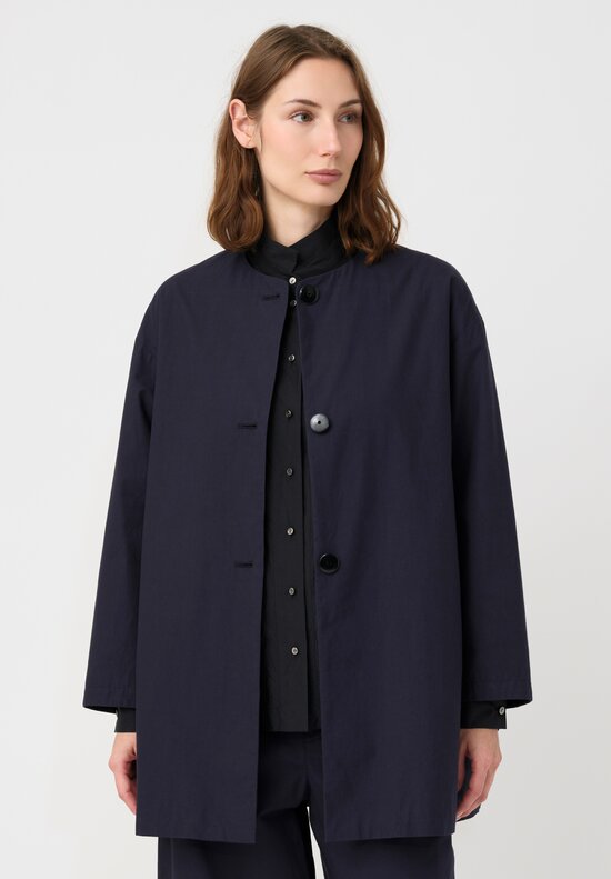 Arts & Science Cotton Bafu Cloth Short Coat in Navy Blue