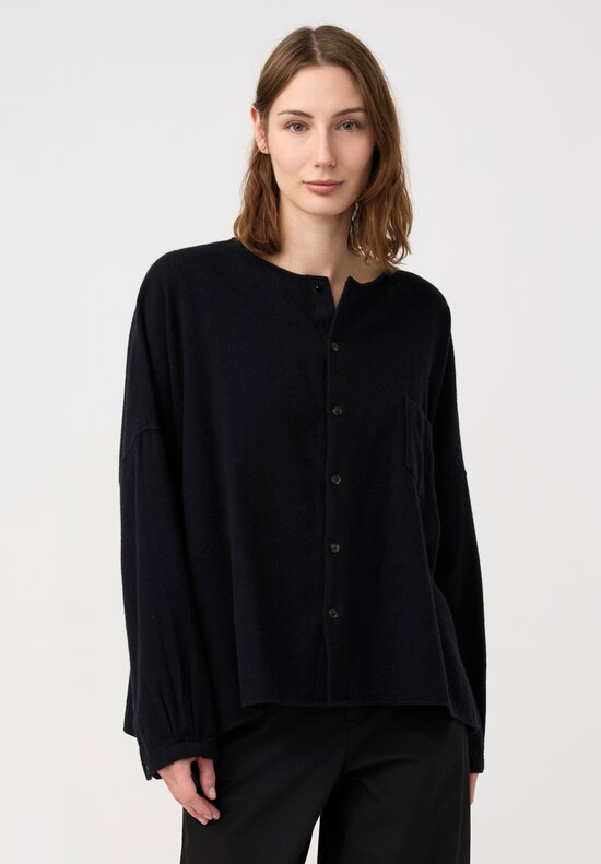 Kaval Etamine No Collar Wide Shirt