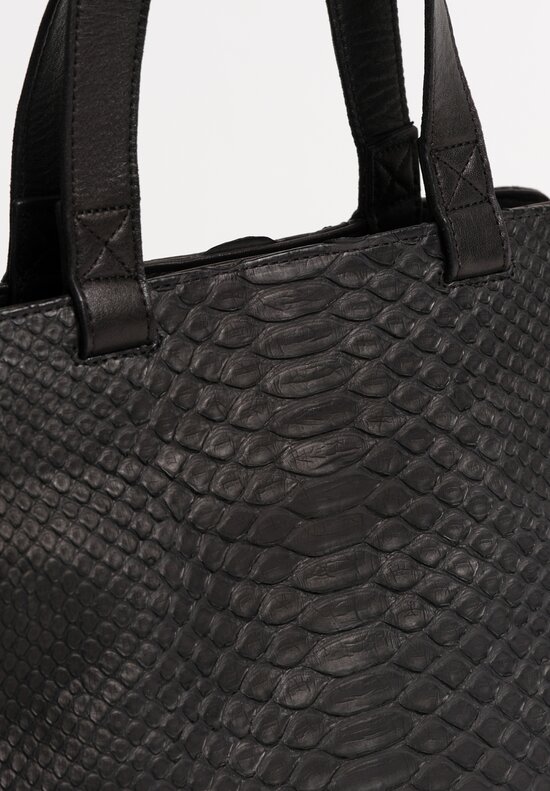 Christian Peau Medium Python Bag Black