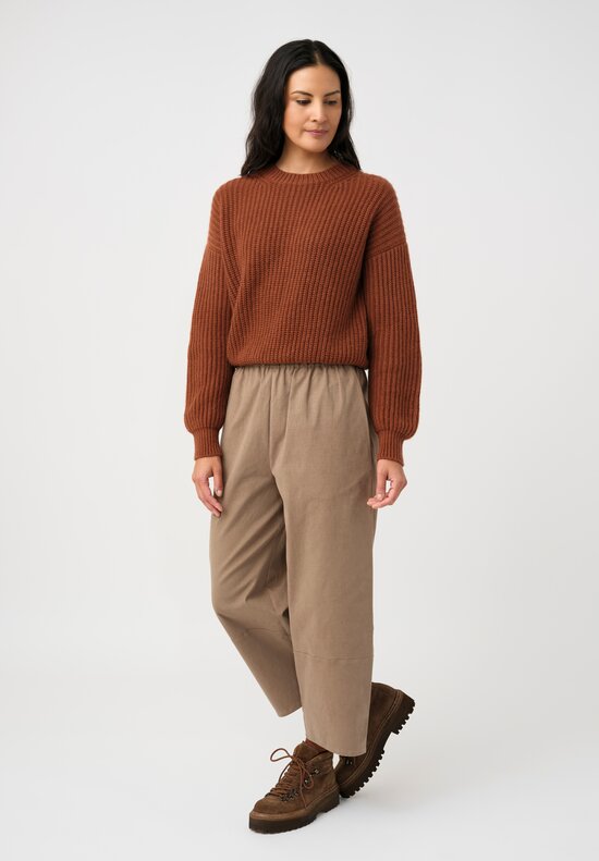 Iris Von Arnim Cashmere Stonewashed Avelina Sweater in Rosewood Brown