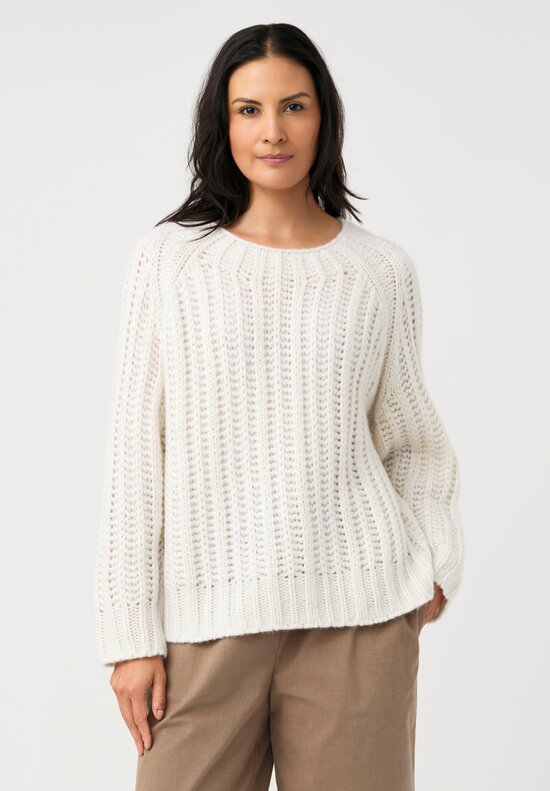 Iris Von Arnim Cashmere & Silk Danira Sweater in Off White