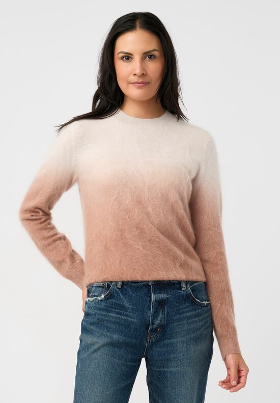 Iris Von Arnim Brushed Cashmere Kaleia Dip-Dye Sweater in Alabaster & Rosewood Pink Ombré