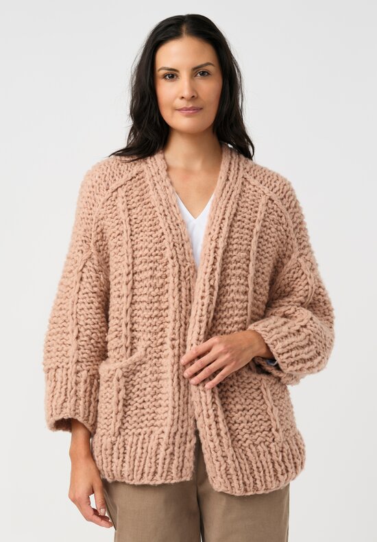 Iris Von Arnim Cashmere Junia Cardigan in Rosewood Pink