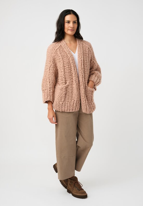 Iris Von Arnim Cashmere Junia Cardigan in Rosewood Pink